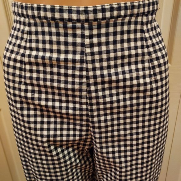NEW White Stag Navy/White Gingham Capris Size 6 - Picture 2 of 5